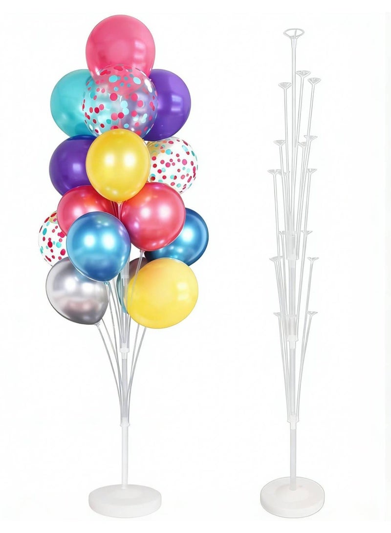 Balloon Column Stand Kit, Thicker Base 130cm Table Floor Balloon Stand Holder with 13 Pcs Balloon Cups and Sticks for Birthday, Anniversary, Baby Shower, Wedding, Graduation, Party Decorations - Image 1